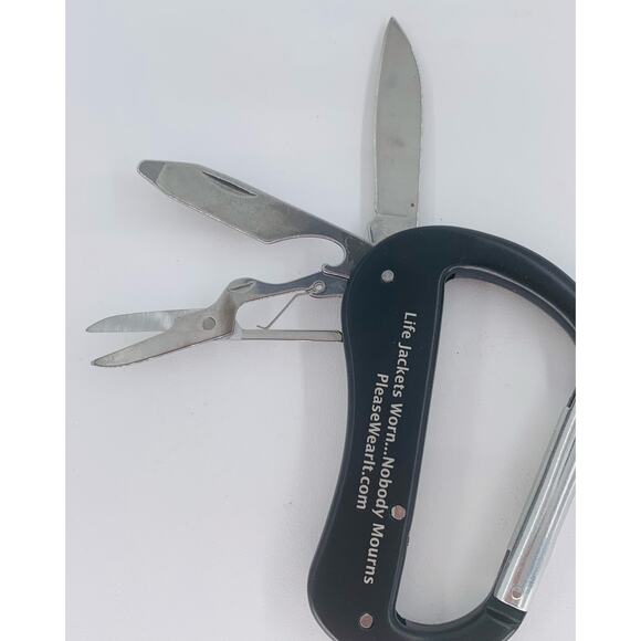 Carabiner Hook Heavy Duty Keychain Multi Tool Camp Tool Stainless Spring Clasp - Picture 5 of 7